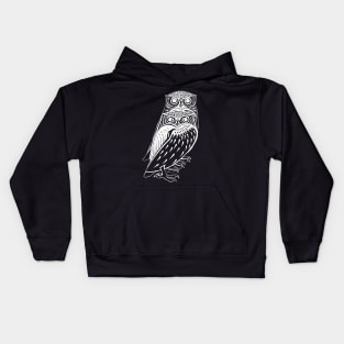 Two White Owl Lovers Kids Hoodie